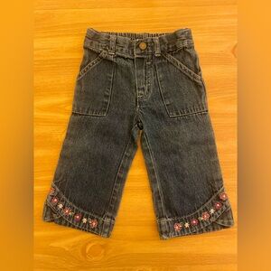 Faded Glory y2k Embroidered Infant  Blue Jeans Tagged 12m Little Girl